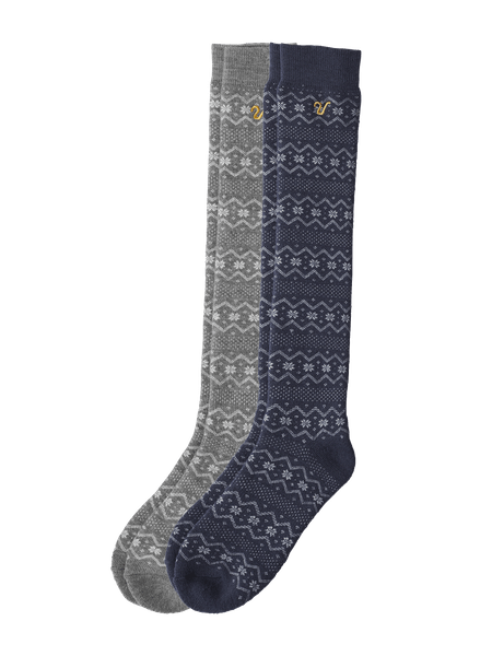 Wool Sock High 2-P Blå/grå