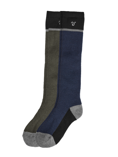 Winter High Socks Kids 2-P Blå/Kakigrønn