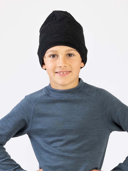 Merino Light Hat Kid Svart Melange